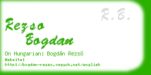 rezso bogdan business card